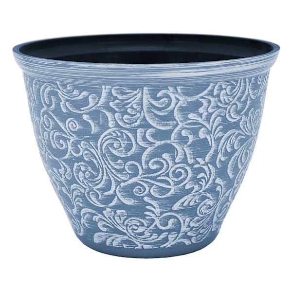 Providence Blue & White Scroll Planter, 7"