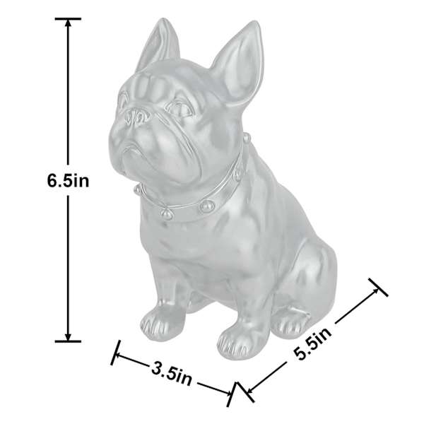 Crosby St. Silver French Outdoor Bulldog, 6.5"
