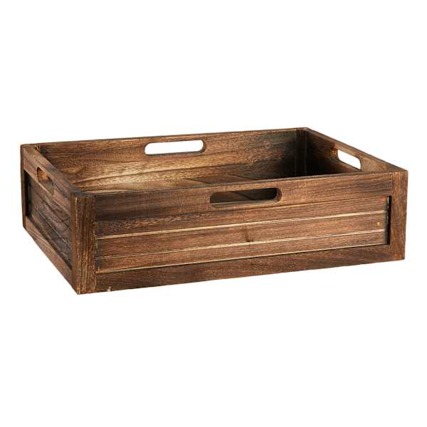 Brown Wooden Storage Crate, Medium