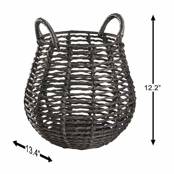 Rocco Black Rattan Storage Basket, Medium