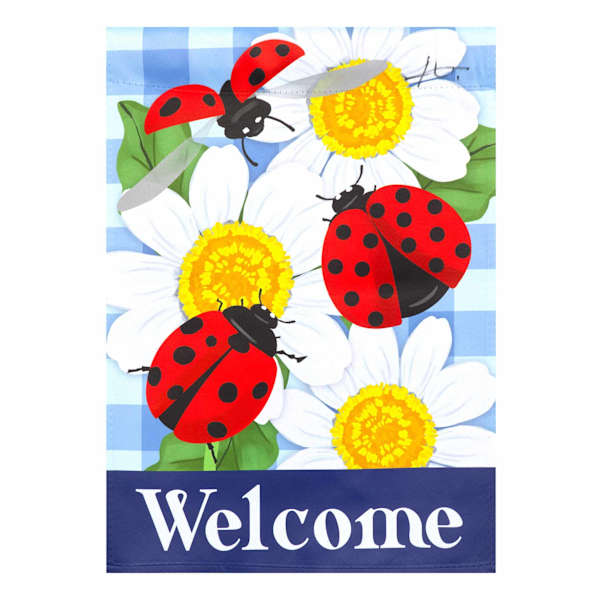 Welcome Ladybug Garden Flag, 18"