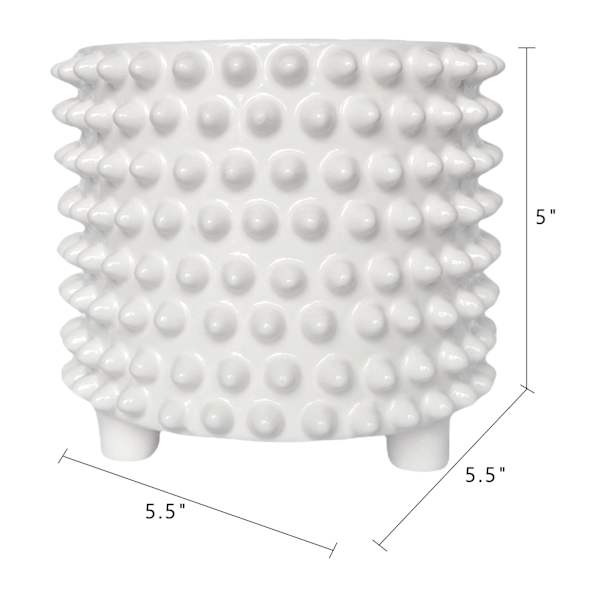 Found & Fable Indoor Studded White Planter, Medium