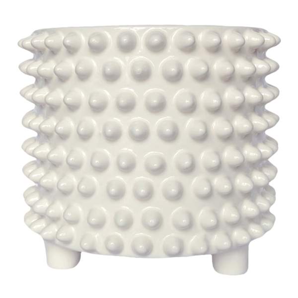 Found & Fable Indoor Studded White Planter, Small