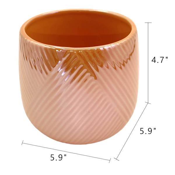 Oh Joy! Indoor Mila Orange Iridescent Ribbed Planter, 6"