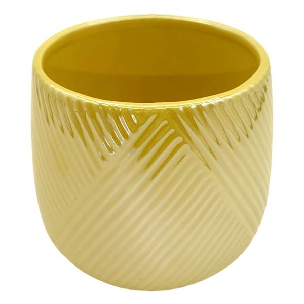Oh Joy! Indoor Mila Yellow Ribbed Iridescent Planter, 6"