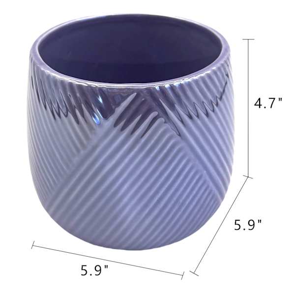 Oh Joy! Indoor Mila Purple Iridescent Ribbed Planter, 6"