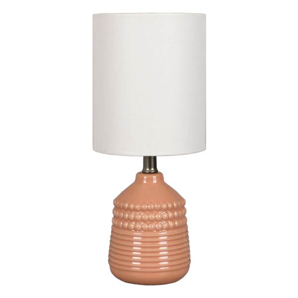 Orange Ceramic Mini Table Lamp with Shade, 12"