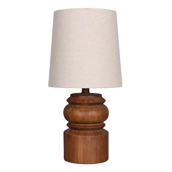Black Spindle Mini Table Lamp with Shade, 13"