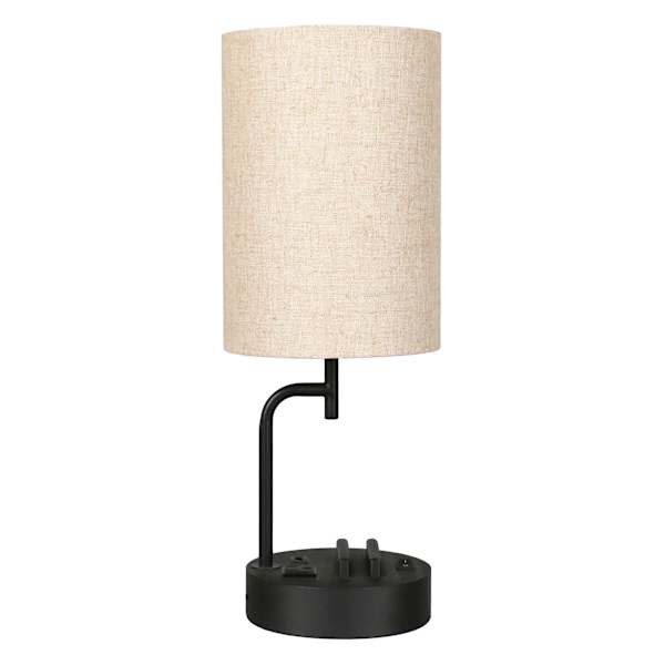 Black Metal Desk Lamp With Phone Holder Usb 19
