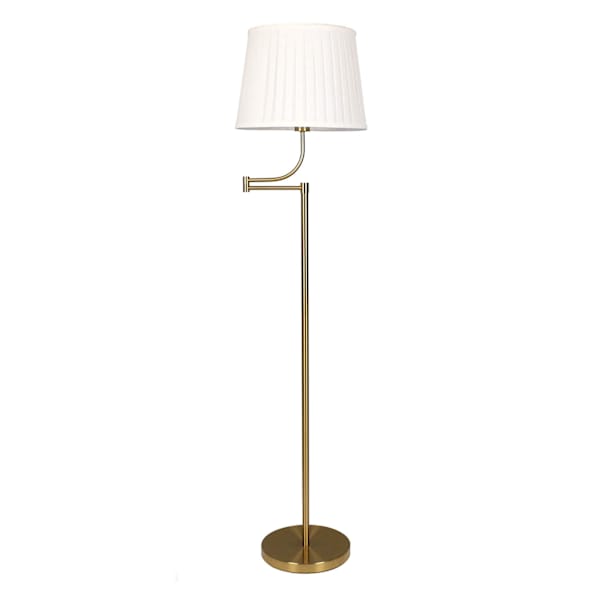 Gold Metal Swivel Arm Floor Lamp, 63"