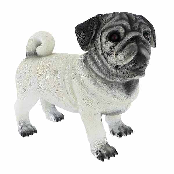 Pug Outdoor Garden Statue, 12"