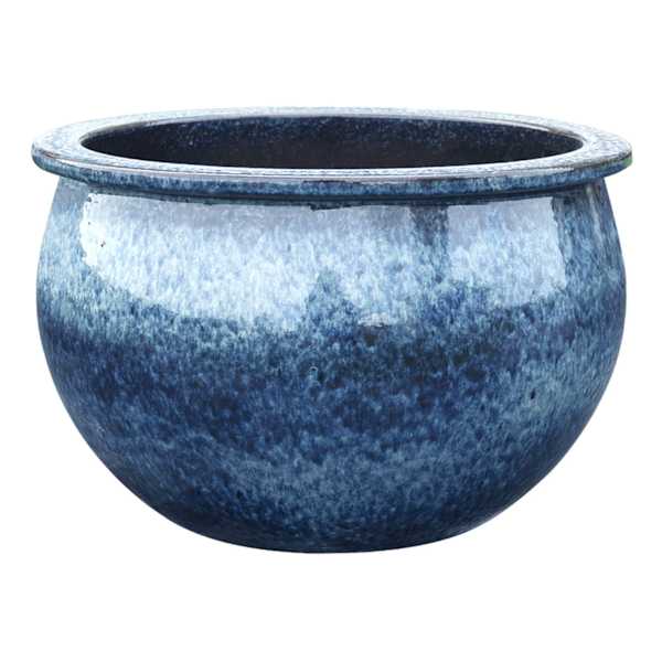 Blue Reactive Glaze Outdoor Planter, Medium
