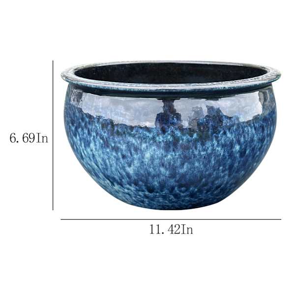 Blue Reactive Glaze Outdoor Planter, Small