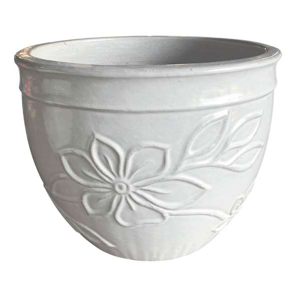 White Flora Outdoor Planter, Large