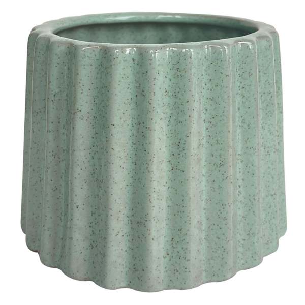 Indoor Green Ribbed Planter, 4"
