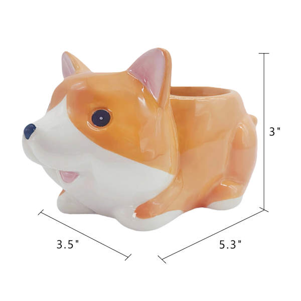 Indoor Mini Corgi Planter, 3"