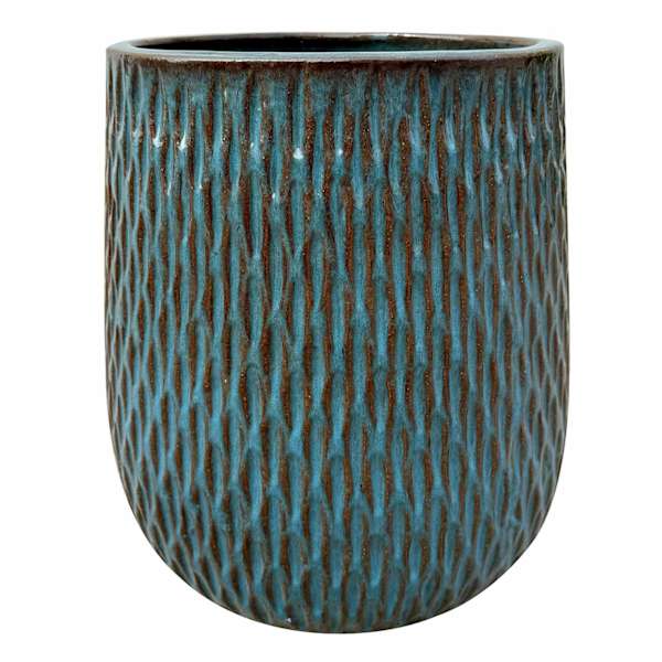 Blue Sasha Ceramic Outdoor Planter, Large