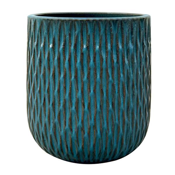 Blue Sasha Ceramic Outdoor Planter, Medium
