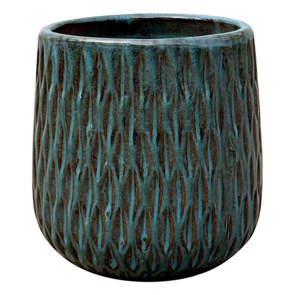 Blue Sasha Ceramic Outdoor Planter, Small