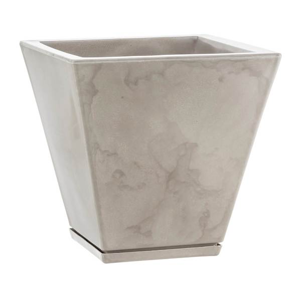 Zurique Beige Marbled Outdoor Planter, Small