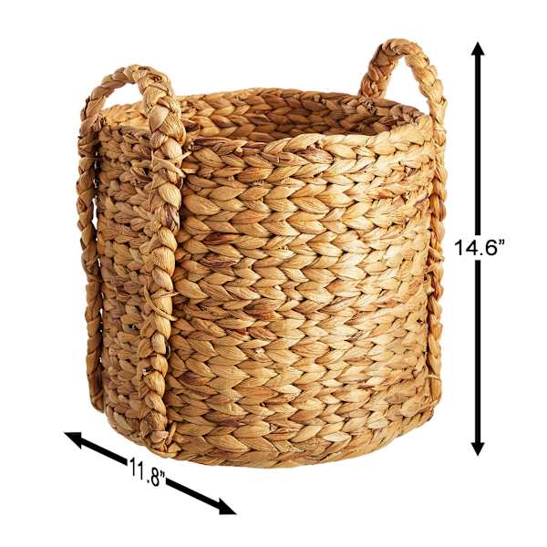 Braided Arrow Weave Round Storage Basket, Medium