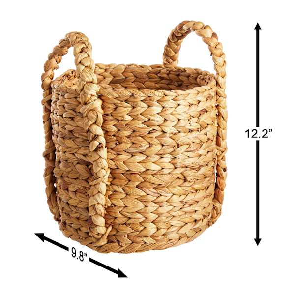Braided Arrow Weave Round Storage Basket, Small
