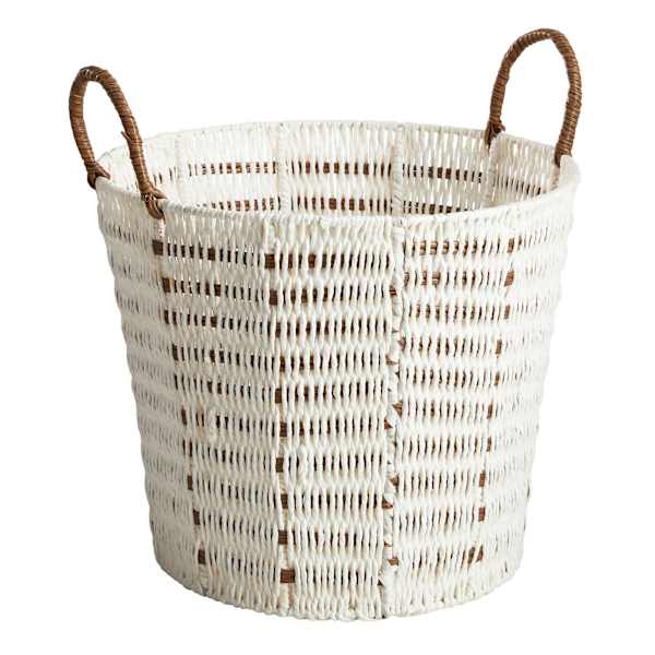 Found & Fable White Paper Rope Round Basket, Small