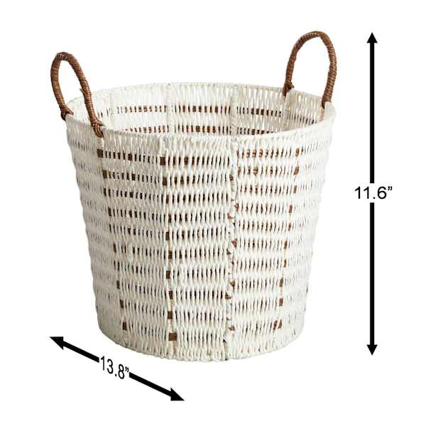 Found & Fable White Paper Rope Round Basket, Small