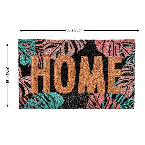 Home Tropical Leaf Coir Mat, 18x30