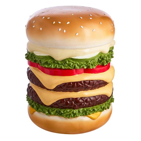 Hamburger Outdoor Garden Statue, 18"
