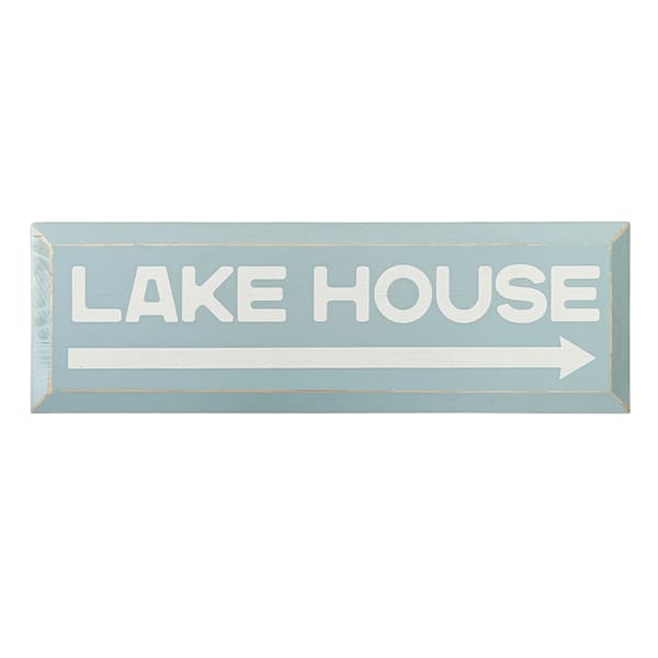 Lake & Lodge Lake House Wooden Wall Art, 16.5x5.3