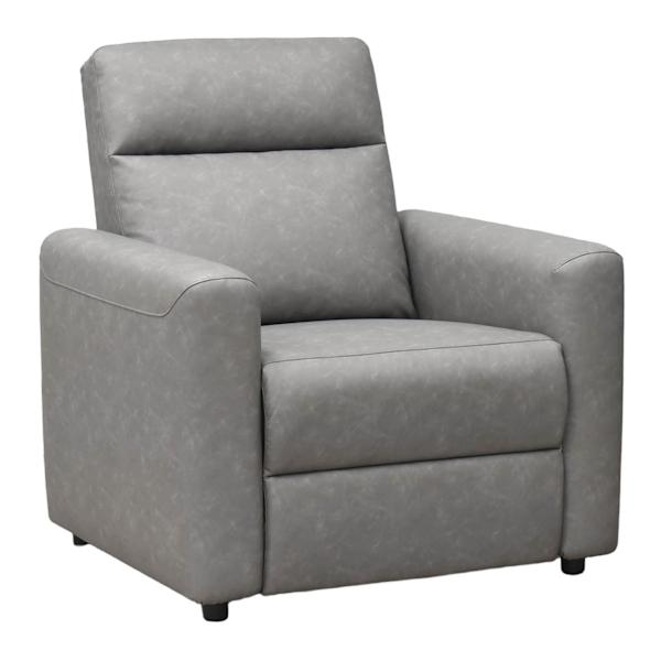 Bowen Faux Leather Recliner, Grey