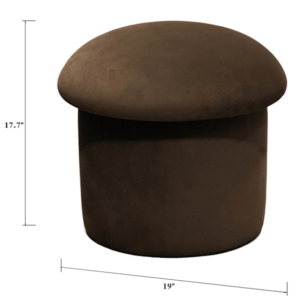 Mushroom Storage Ottoman, Brown