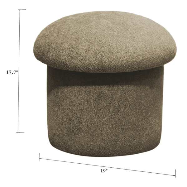 Mushroom Storage Ottoman, Moss Green