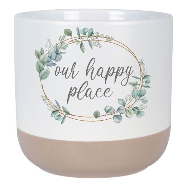 Indoor Our Happy Place Sentiment Planter, 5.5"