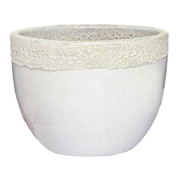 White Kalia Ceramic Outdoor Planter, Large