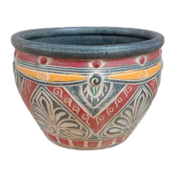 Thai Carved Outdoor Planter, Medium