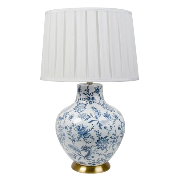 Chinoiserie Ceramic Extra Large Table Lamp with Shade, 27"
