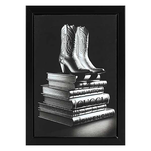 Glam Cowgirl Framed Canvas Wall Art, 6x8
