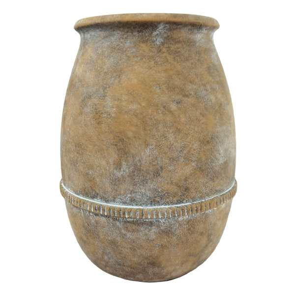 Brown Ceramic Vase, 14"