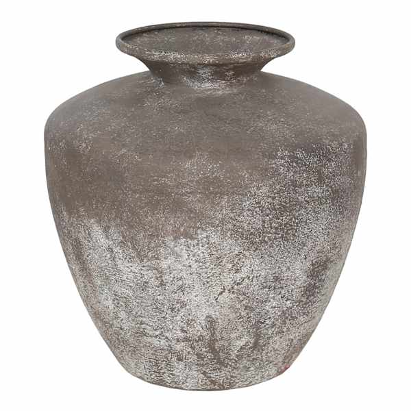 Brown Rustic Metal Vase, 10"