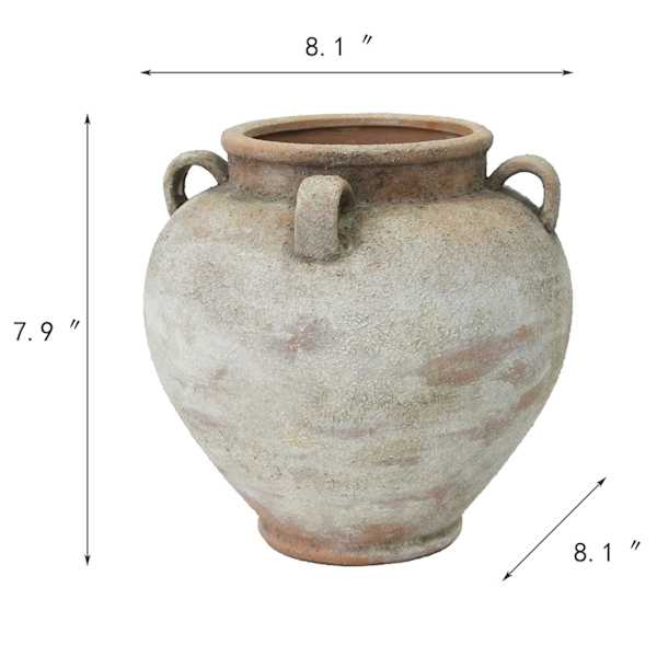 Natural Textured Ceramic Vase, 8x8