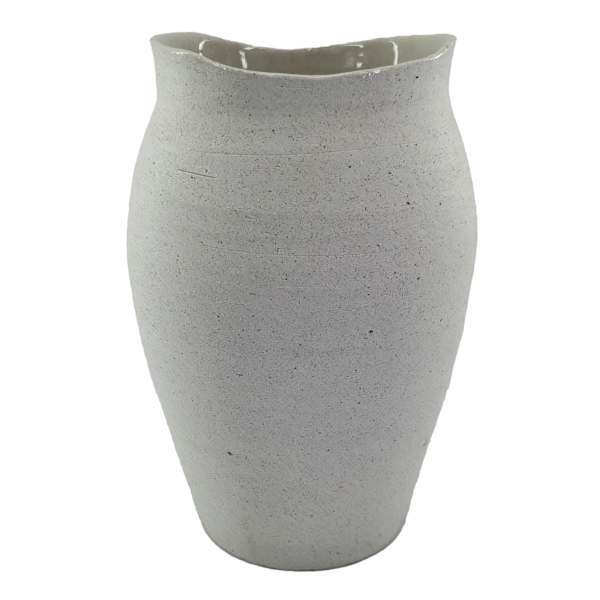 Grey Textured Ceramic Vase, 12.5"