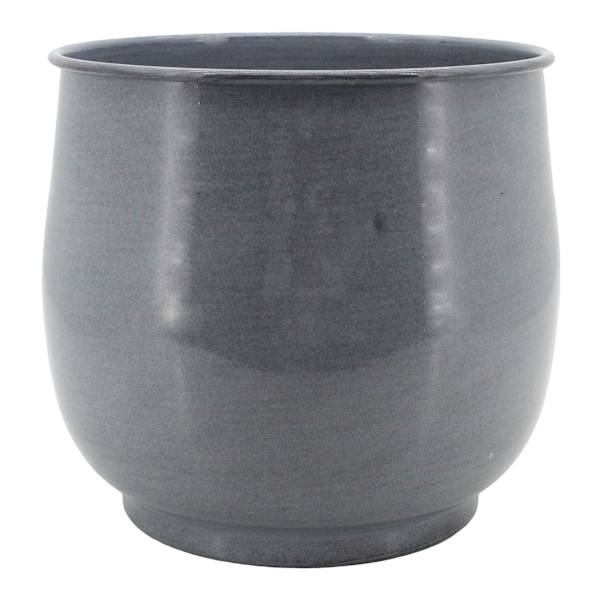 Round Blue Metal Outdoor Planter, Large