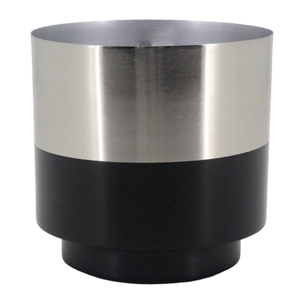 Silver Black Metal Outdoor Planter, Small