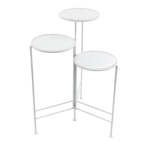 White Metal Plant Stand, 28"
