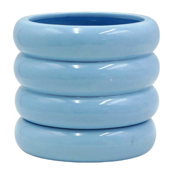 Sunny Club Indoor Blue Ceramic Planter, Small