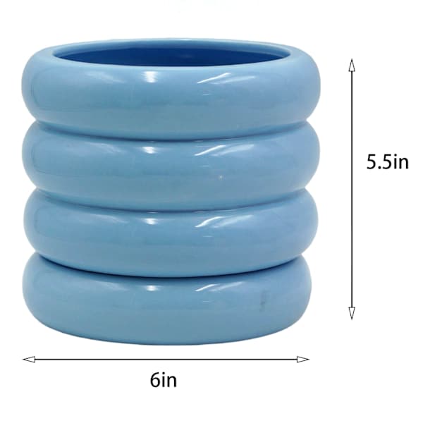 Sunny Club Indoor Blue Ceramic Planter, Small