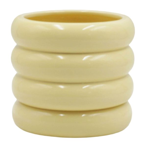 Sunny Club Indoor Yellow Ceramic Planter, Small