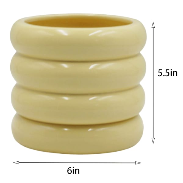 Sunny Club Indoor Yellow Ceramic Planter, Small
